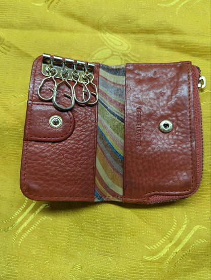 Pre-Owned Paul Smith leather key and coin case , Red