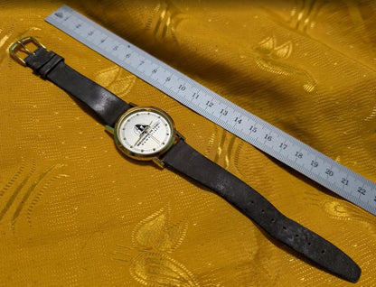 Rare Vintage Pre-Owned Hollywood Pictures Home Video Watch Rare Collectible Quartz 35mm Case Leather Strap Movie Promo Design Classic .New Battery
