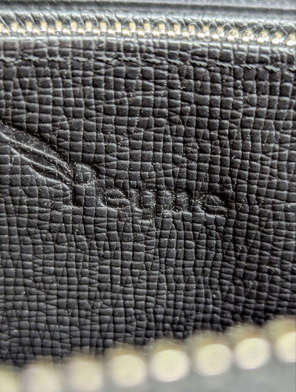 Pre-Owned Peyne Long Men's Leather Carbon Zip Around Wallet Bifold