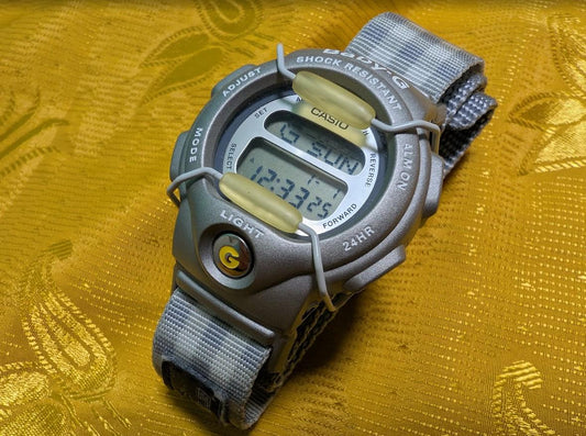 Casio Baby-G BG-350 Vintage Pre-Owned Digital Watch X-treme Shock Resist Grey Velcro Strap Y2K Sport Rare.New battery