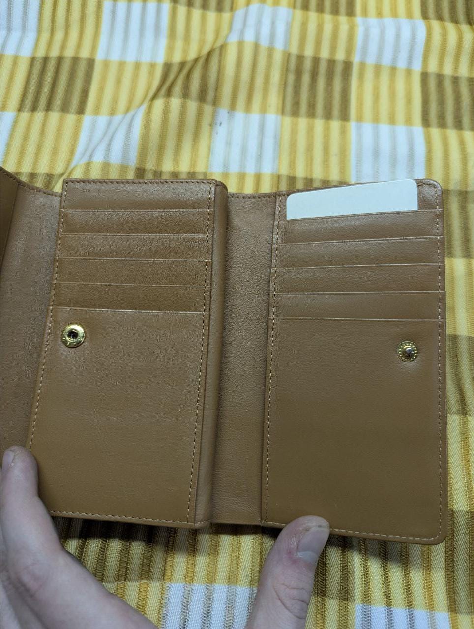 Vintage Pinky Dianne Logo Wallet Beige Brown Canvas Leather Long Wallet Designer Womens Wallet Pre Owned Authentic Japan Brand