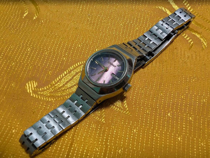 Citizen 4-700091 Automatic Ladies Watch Japan Vintage Pre-Owned Working Purple Dial Day Date Original Bracelet Rare Collectible