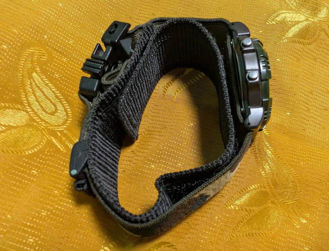 Rare Vintage Pre-Owned ALBA V041-6020 Ana Digi Military Watch 40mm Camo Strap Japan Rare Dual Display New Battery