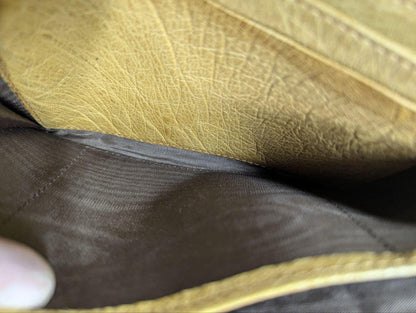 Vintage Pre-Owned Ostrich Leather Wallet Brown Long Wallet Italian Leather Wallet Envelope Wallet Womens Wallet