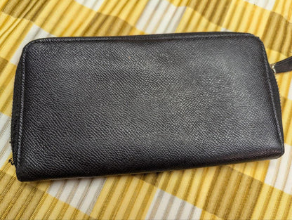 Pre-Owned BEAMS HEART Bifold Long Wallet Leather Black Men's