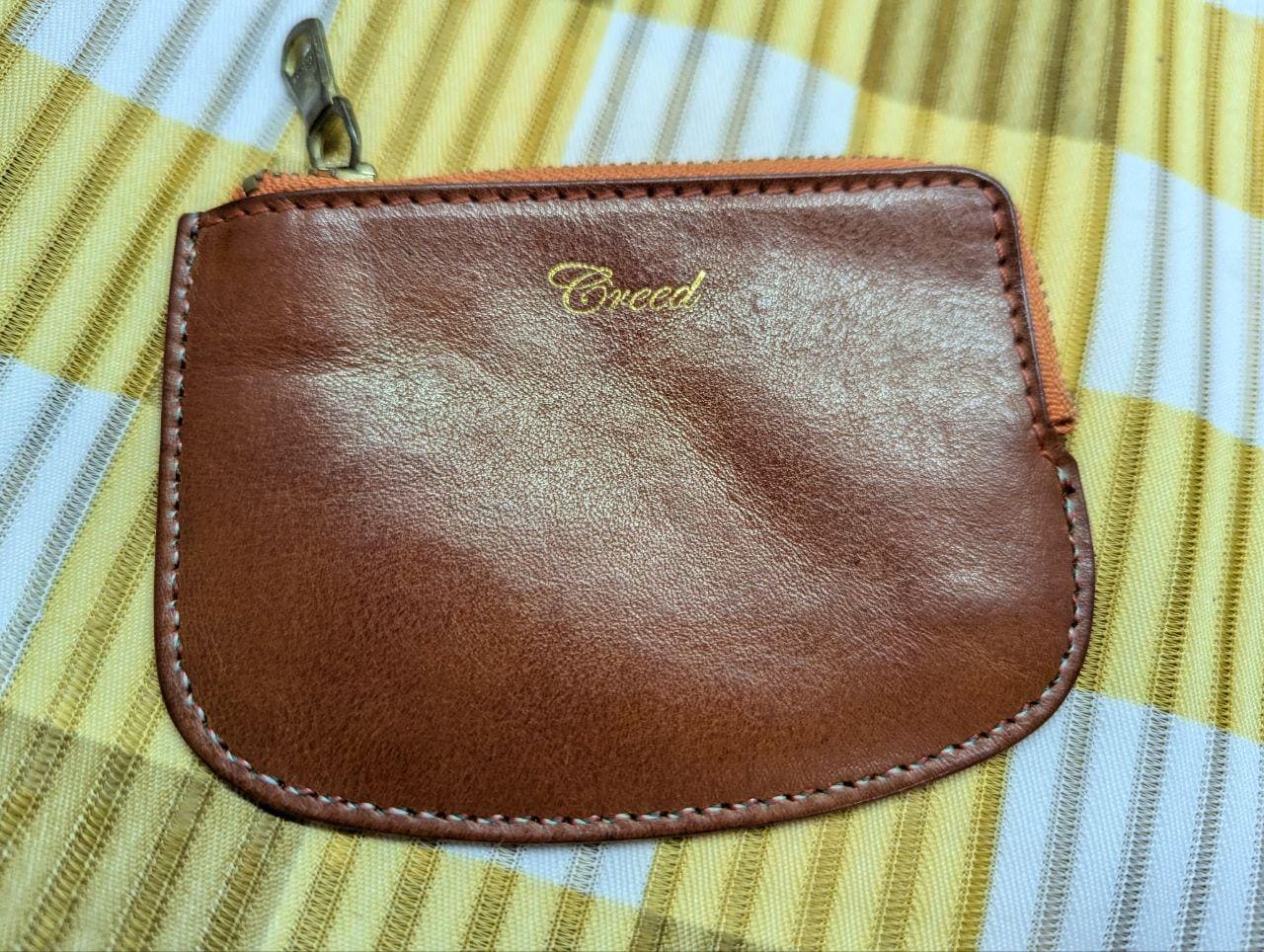 Creed Leather Zipper Coin Case Wallet Vintage Pre-Owned