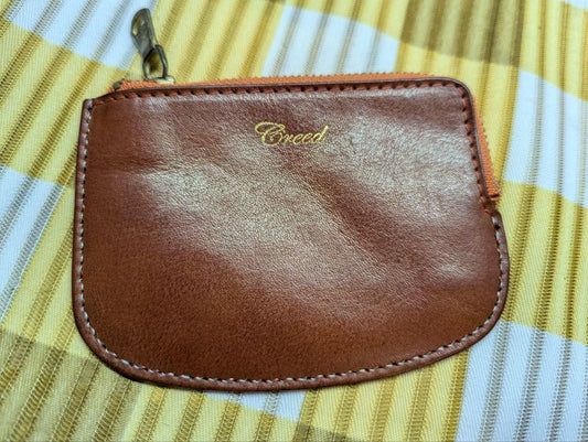 Creed Leather Zipper Coin Case Wallet Vintage Pre-Owned