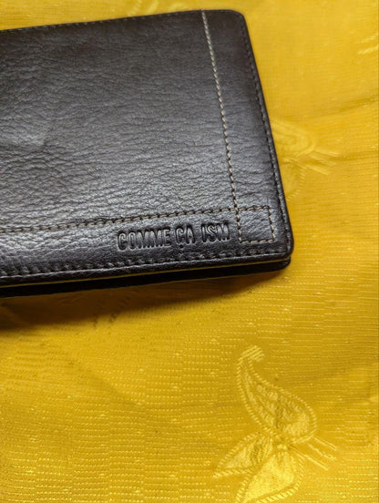 Pre-Owned Men's leather wallet COMME CA ISM, black