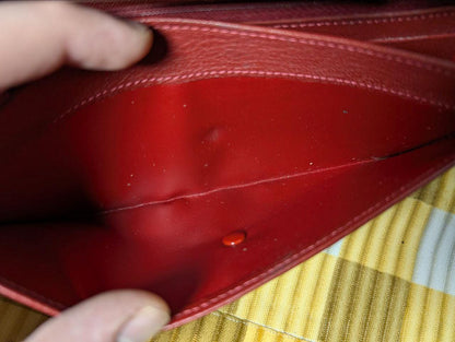 Authentic Cartier Love Red Leather Bi-Fold Wallet – Vintage Pre-Owned Designer Accessory