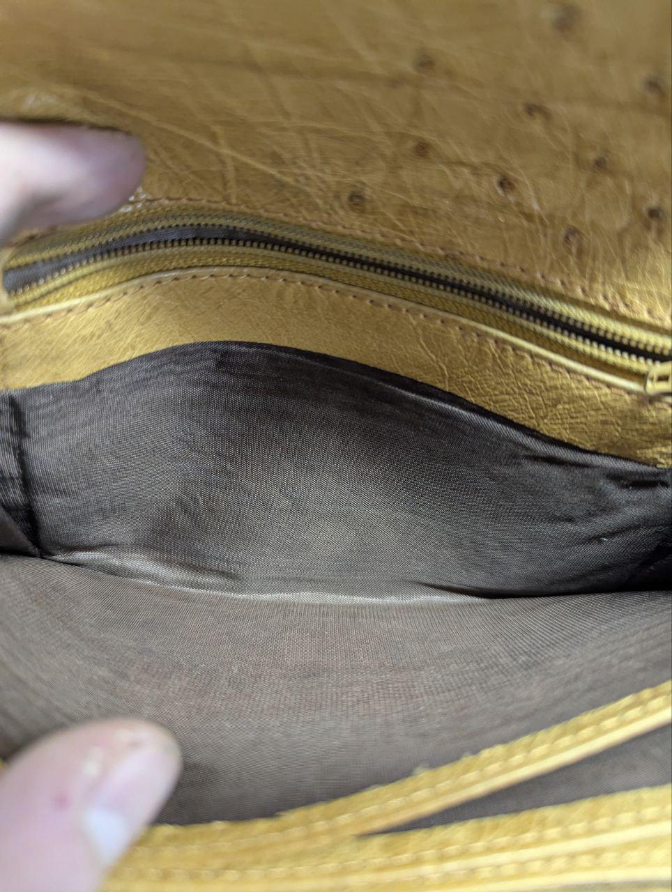 Vintage Pre-Owned Ostrich Leather Wallet Brown Long Wallet Italian Leather Wallet Envelope Wallet Womens Wallet