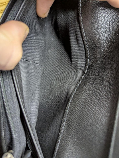 Vintage Pre-Owned Arnold Palmer Long Leather Wallet Black Bifold Card Holder Coin Wallet Slim Organizer Genuine Leather