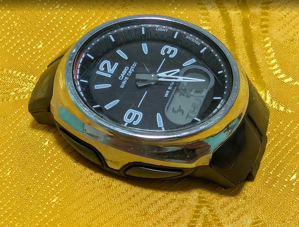 Vintage Pre-Owned Casio Wave Ceptor WVA-106HJ Radio Controlled Watch 40mm Japan Parts Repair Rare
