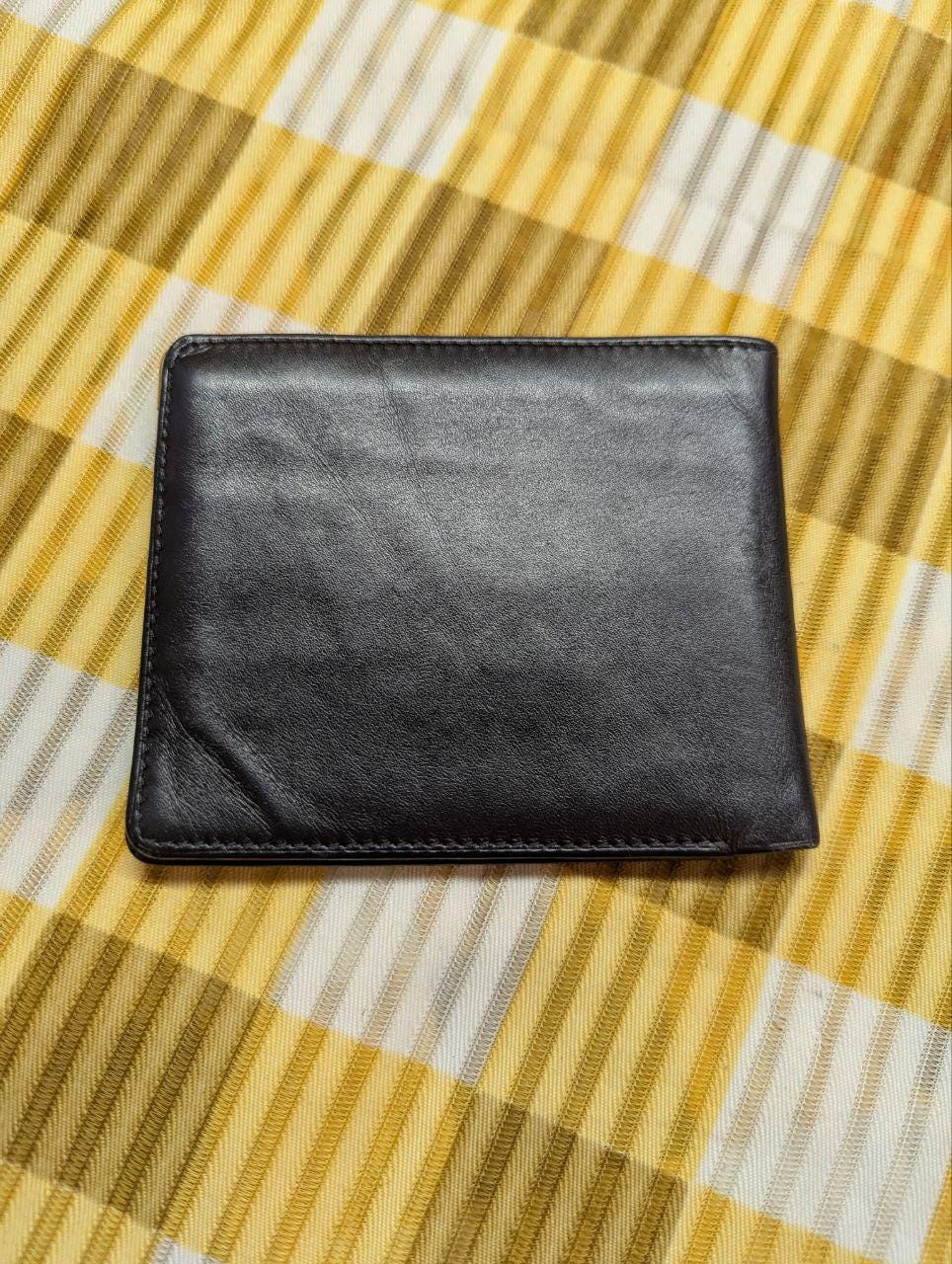 Pre-Owned Dunhill Leather Bifold Wallet Black Compact Mens Wallet Classic Logo
