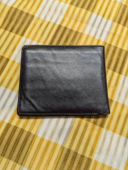 Pre-Owned Dunhill Leather Bifold Wallet Black Compact Mens Wallet Classic Logo