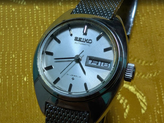 Seiko Automatic 2706-0080 Vintage Pre-Owned Ladies Watch 21 Jewels Silver Dial Japan Working With Video Rare Collectible Timepiece