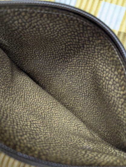 Vintage Redwall Suede Zip Pouch Made In Italy Brown Textured Cosmetic Bag Minimalist Designer Style Pre Owned