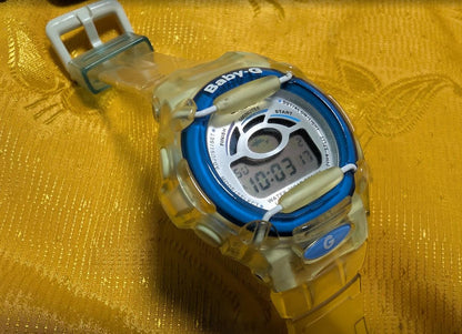 Rare. Vintage Pre-Owned Casio Baby G BGR240 Clear Jelly 2000s Y2K Digital Shock Resist 20Bar Water Resistant Retro Women's Sports Watch.New battery