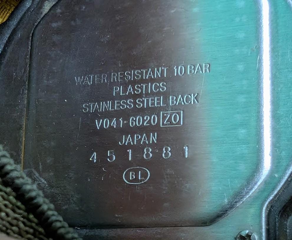 Rare Vintage Pre-Owned ALBA V041-6020 Ana Digi Military Watch 40mm Camo Strap Japan Rare Dual Display New Battery