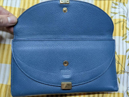 Vintage Pre-Owned Chloe Long Leather Wallet Blue Authentic Designer