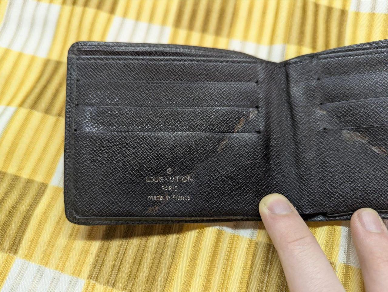 Louis Vuitton Leather Bifold Wallet Black Compact Mens Wallet Designer Wallet Pre Owned Authentic Made in France