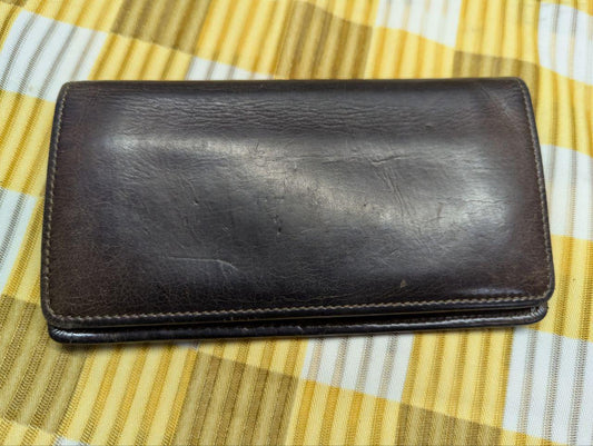 Pre-Owned Corbo Bifold Thin Long Wallet Genuine Leather Men'S