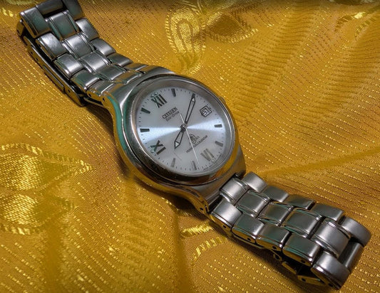 Rare Vintage Pre-Owned Citizen Attesa Eco Drive E760-K17691 Perpetual Calendar Watch Japan 35mm Titanium Solar Rare JDM