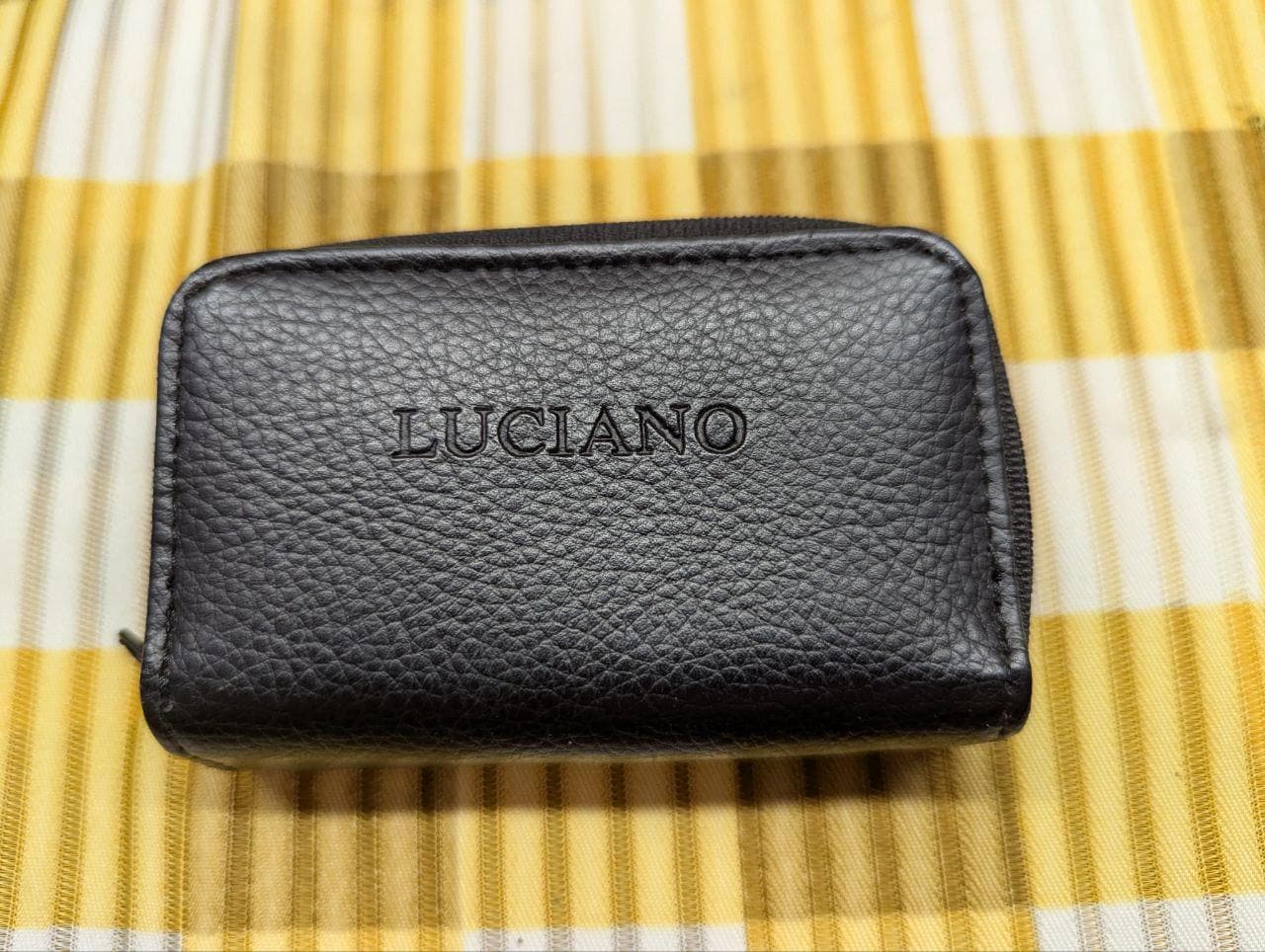 Pre-Owned Luciano leather Key Case Bag 2 Zipper Key Chain Holder for 6 keys