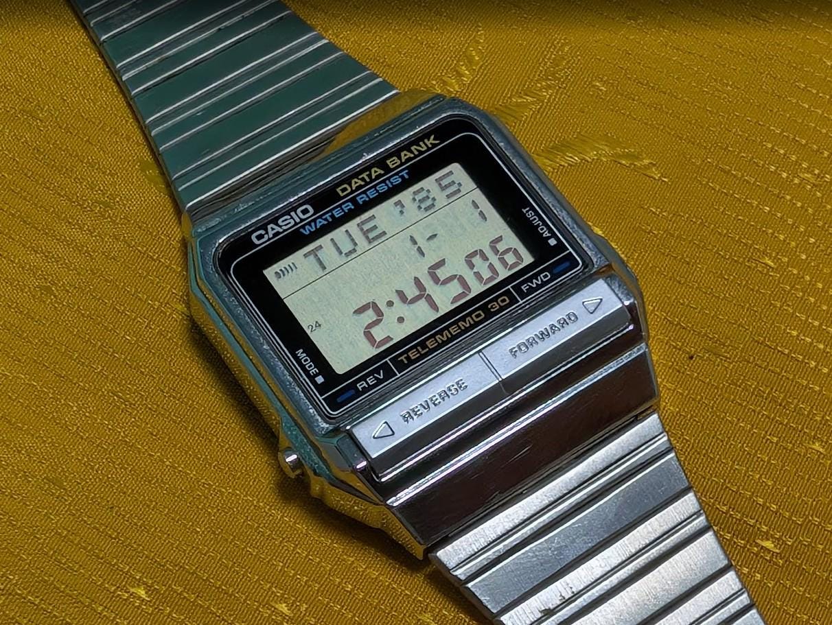 Vintage Pre-Owned Casio Data Bank DB-310 Telememo 30 Digital Watch New Battery Working Video Classic Calculator Era Rare