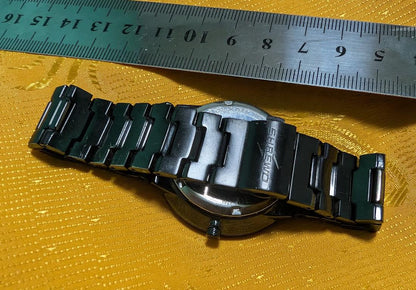 Vintage Pre-Owned Ricoh Shrewd Ambition Solar Energy Black Minimalist Watch Japan