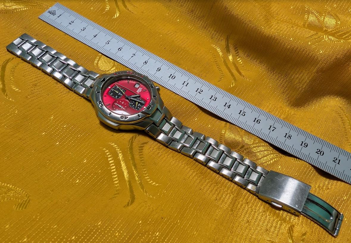 Rare Ricoh Chronograph Red Dial Vintage Pre-Owned Japan Watch Mens Stainless Steel Sport Watch Working New Battery.case 38mm.