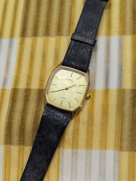 Vintage Pre-Owned Rare Citizen Forma 5630-F60005 JDM Gold Tone Dress Watch Japanese Commemorative Quartz Watch Working