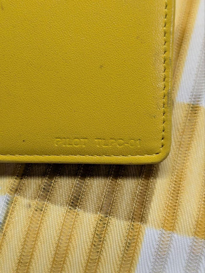 Vintage Pre-Owned Pilot TLPC-01 Yellow Leather Coin Purse Trender Leather Mini Snap Wallet Compact Designer Change Purse