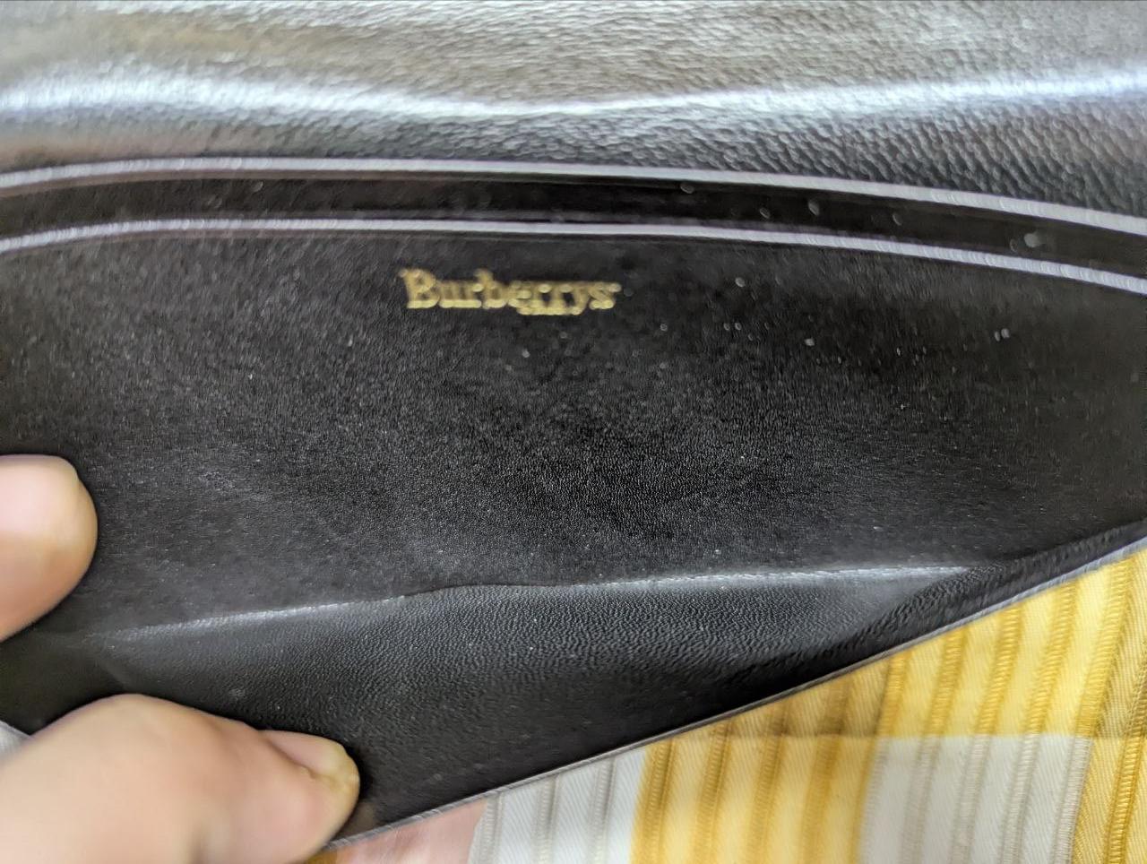 Vintage Pre-Owned Burberrys Long Leather Wallet Black Checkbook Wallet Slim Designer Wallet Authentic
