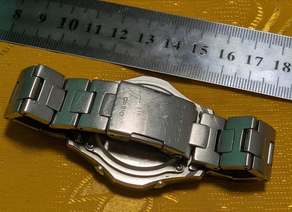 Vintage Pre-Owned CASIO Overland OVW-110 Wave Ceptor Tough Solar Watch 40mm Titanium Style Working Rare Japan