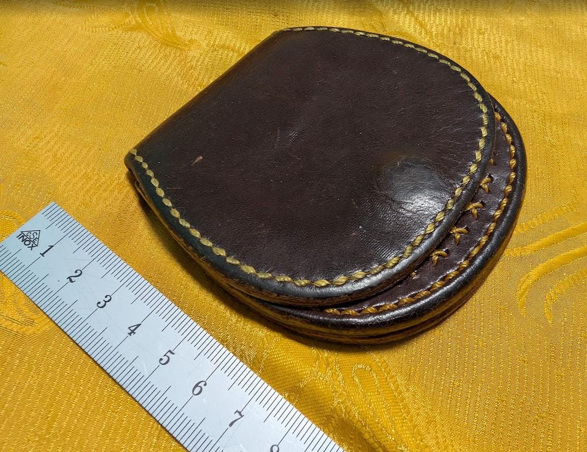 Vintage Pre-Owned Italian Leather Coin Purse – Vera Pelle – Handmade Artisan Wallet