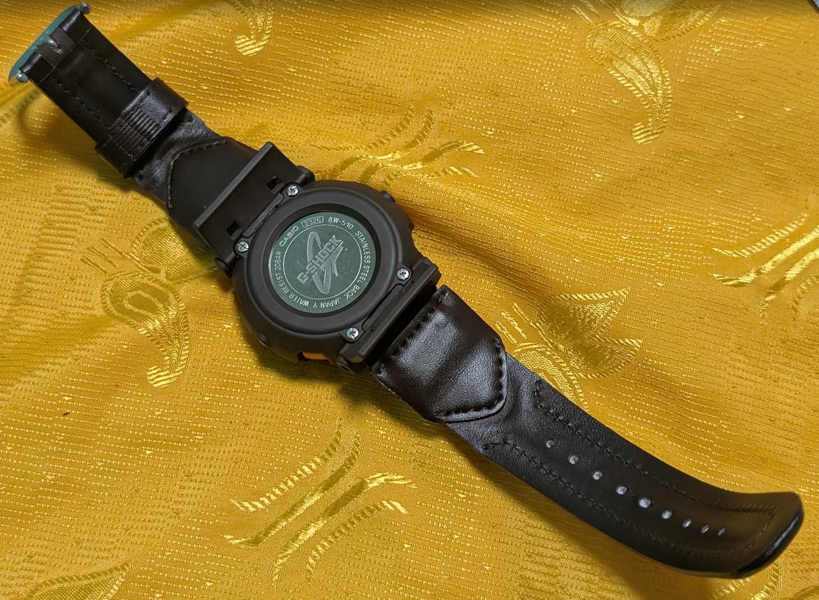 Rare Casio G-Shock AW-510 vintage Pre-Owned analog digital watch leather strap working, Case 46mm