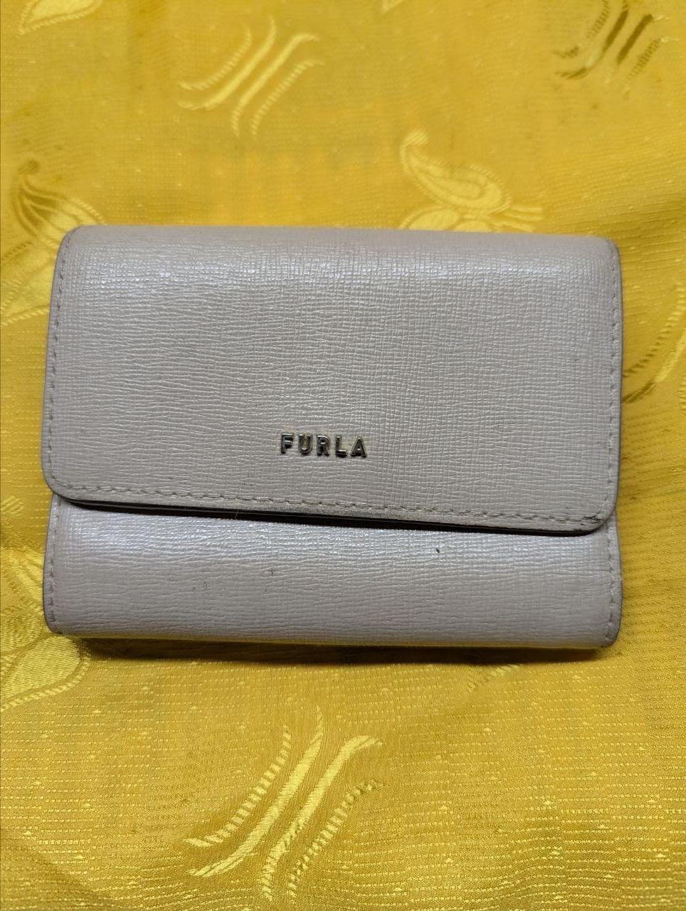 Pre-Owned Italian FURLA tri-fold wallet made of genuine leather