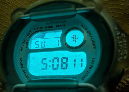 Casio Baby-G BG-370 vintage Pre-Owned transparent watch Y2K 90s aesthetic working digital Case 42mm. New Battery