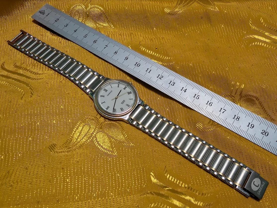 Ricoh Charvale Quartz Watch Roman Dial Mens Watch Stainless Steel Vintage Pre-Owned Japan Watch. case 33mm.NEW Battery
