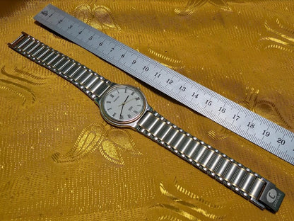 Ricoh Charvale Quartz Watch Roman Dial Mens Watch Stainless Steel Vintage Pre-Owned Japan Watch. case 33mm.NEW Battery