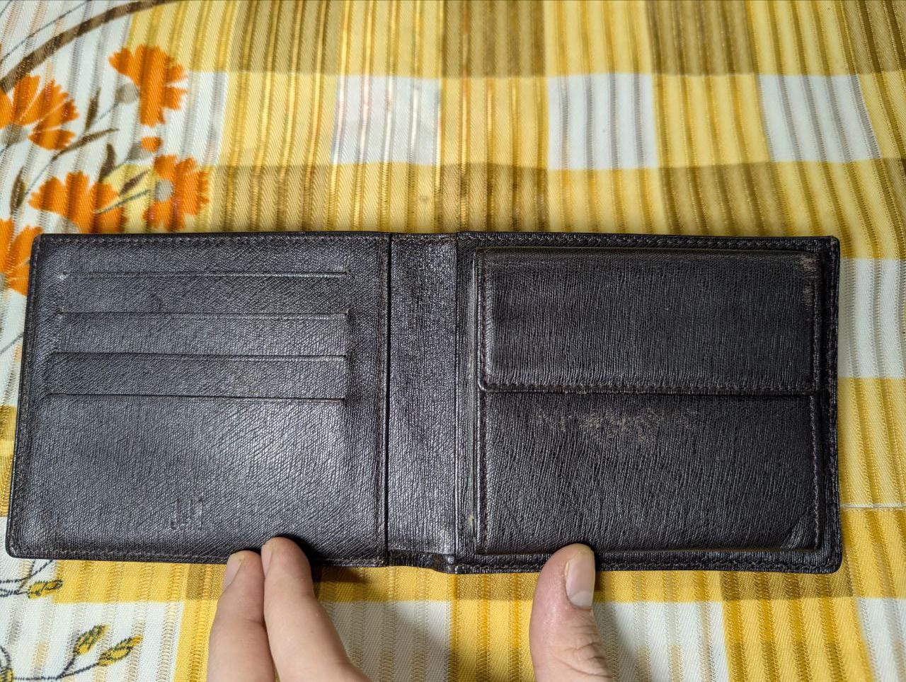 Vintage Pre-Owned Dunhill Sidecar Bifold Wallet FP3070E Dark Brown Leather Wallet Mens Wallet With Box Authentic
