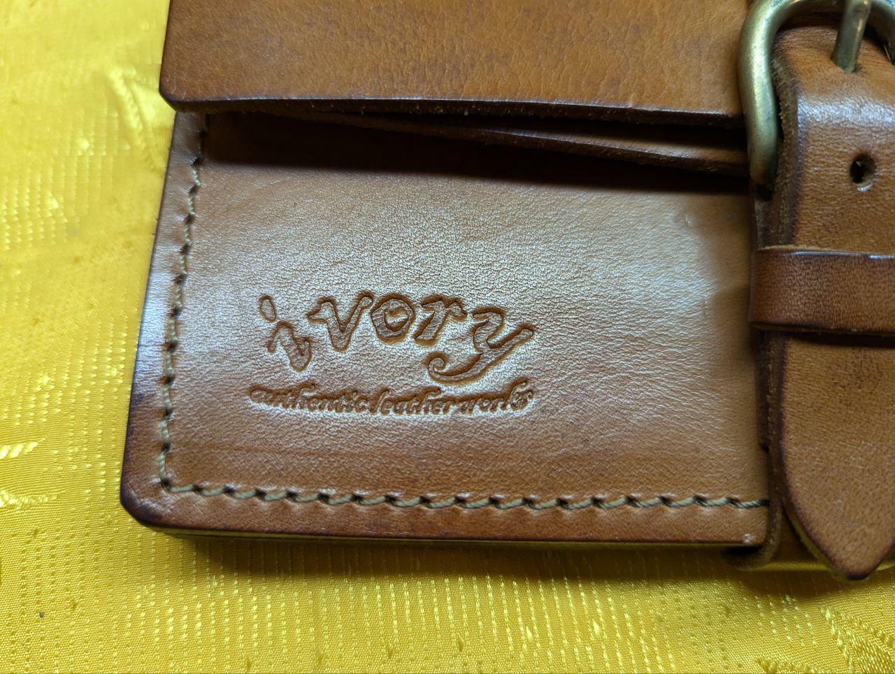 Pre-Owned Ivory Full Grain Leather Long Wallet Men's Handmade Japan