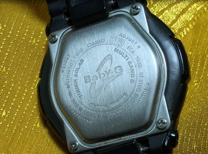 Vintage Pre-Owned Casio Baby G BGA1030 Tough Solar Multi Band 6 Analog Digital Watch Black Shock Resist Ladies . It is advisable to replace the strap