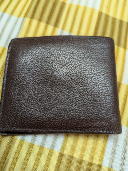 Pre-Owned IL BISONTE Italian Leather Wallet Brown