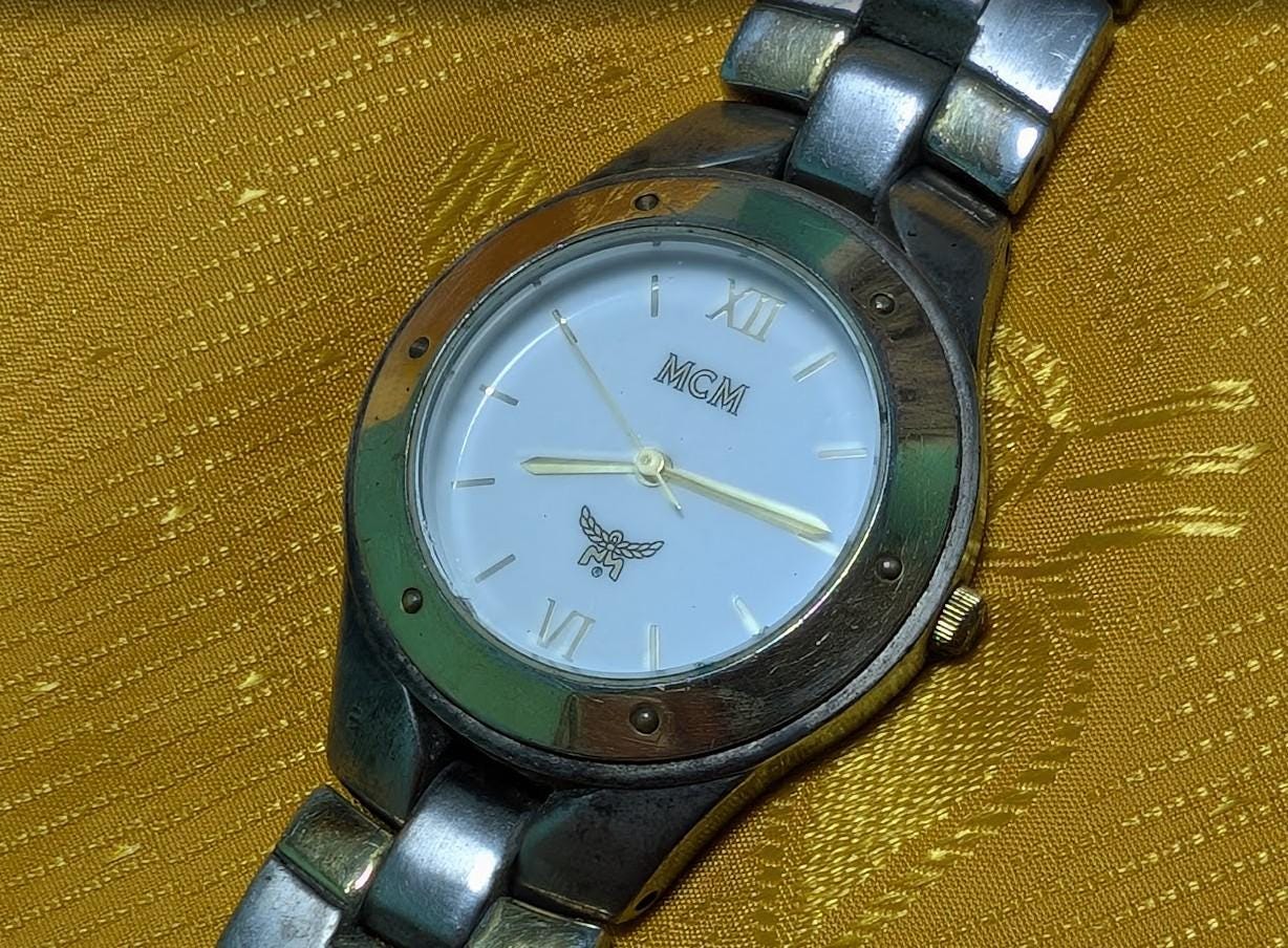Vintage Pre-Owned MCM BO.17.XV Swiss Movement Watch 33mm Roman Dial Stainless Steel Bracelet Working Rare