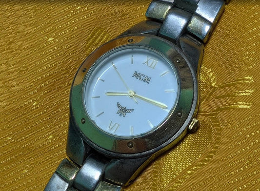 Vintage Pre-Owned MCM BO.17.XV Swiss Movement Watch 33mm Roman Dial Stainless Steel Bracelet Working Rare