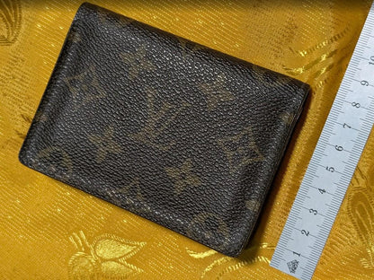 Louis Vuitton Monogram CA0933 Vintage Pre-Owned Card Holder Wallet LV Compact Brown Classic Pocket Organizer France