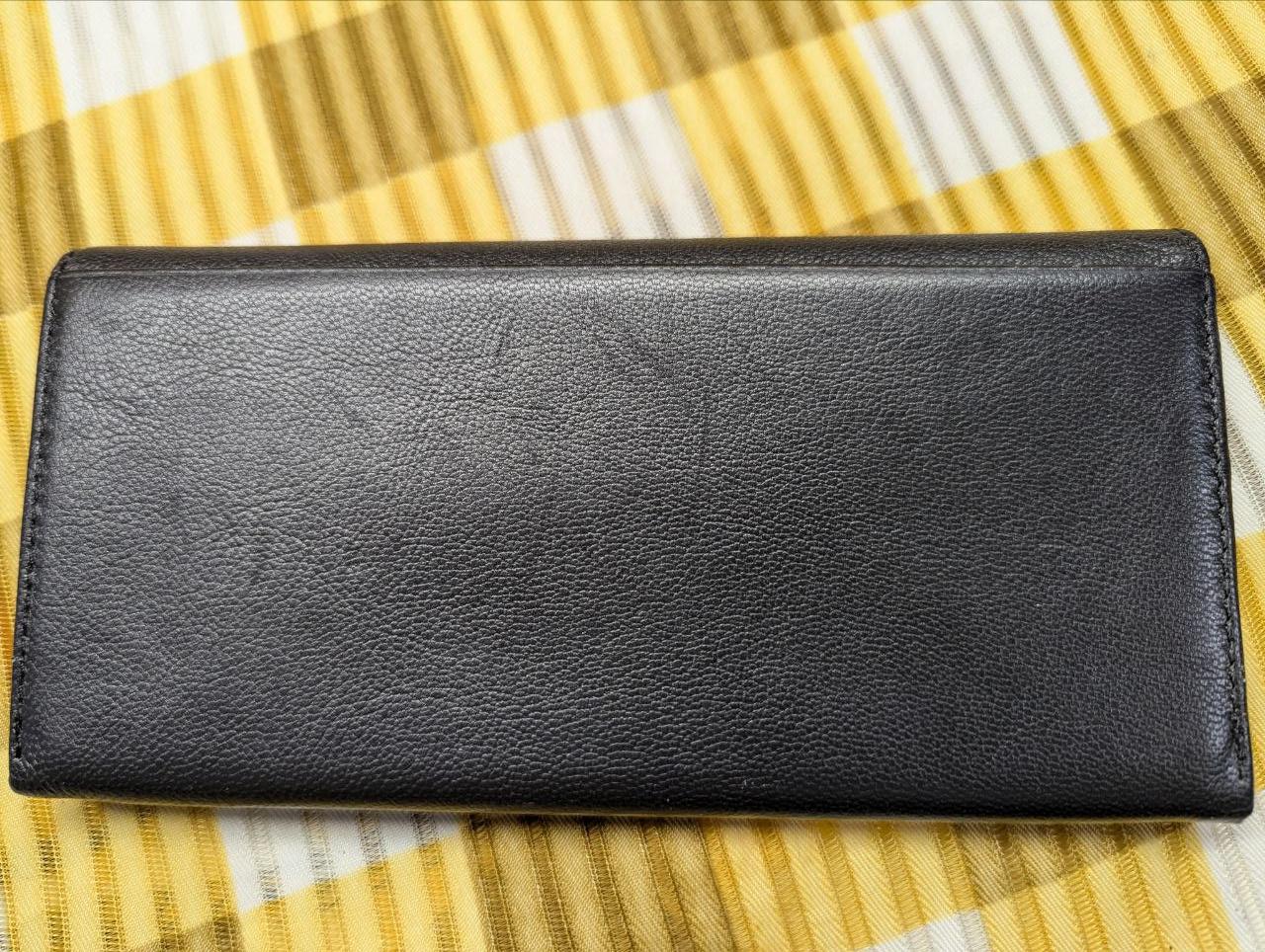 Vintage Pre-Owned Arnold Palmer Long Leather Wallet Black Bifold Card Holder Coin Wallet Slim Organizer Genuine Leather