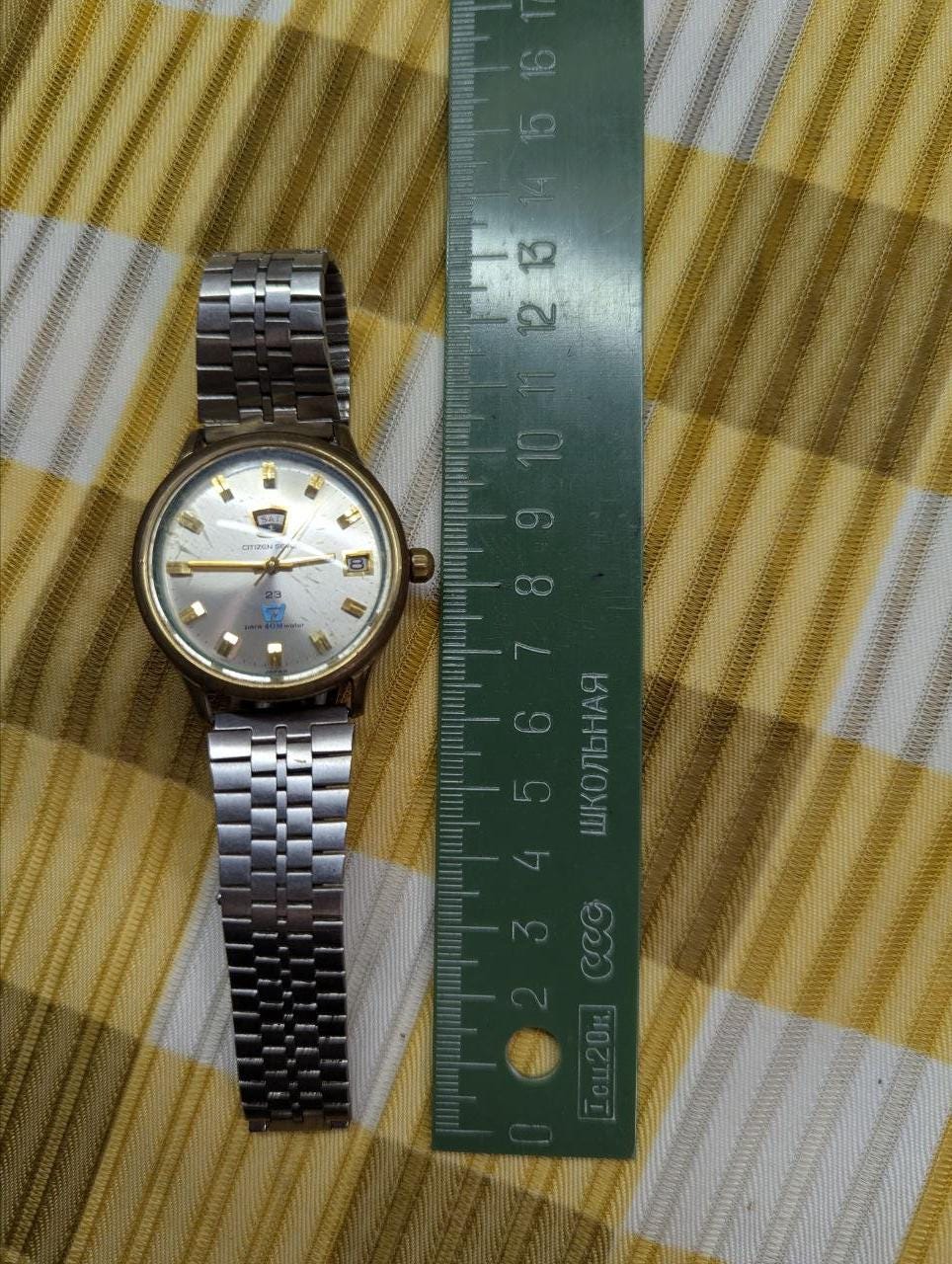 Vintage Pre-Owned Rare Citizen Seven 23 Jewels Para 40M Water Watch SE0G-51302-0 Day Date Japan Working