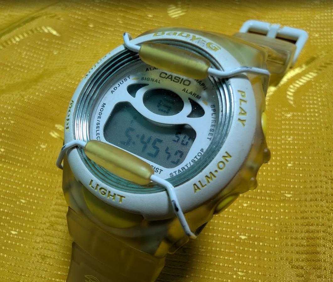Casio Baby G BGM 100 Space Collaboration Watch Vintage Pre-Owned Rare Transparent Shock Resistant  Japan Retro Collectible Y2K .Case 40mm.New battery